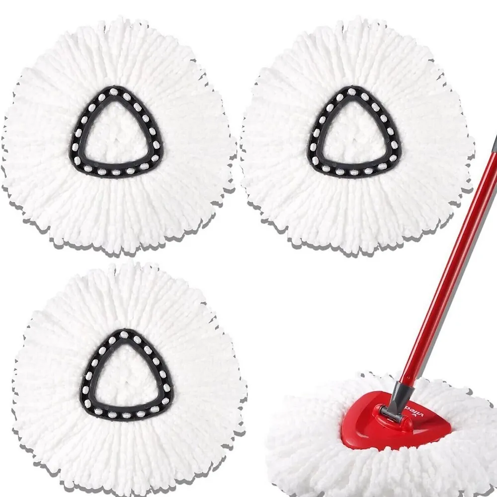 3 Pcs Spin Mop Replacement Heads Refill Mop for O-Cedar Microfiber Mop Head  Refills Easy Cleaning Mopping Wring Spin Mop