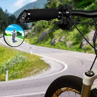 2 Pcs Bicycle Rear View Mirrors, Adjustable Handlebar Mounted Plastic Convex Mirror
