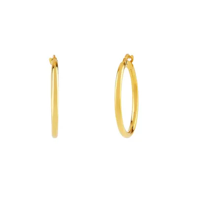 10k Gold Skinny Hoop Earrings