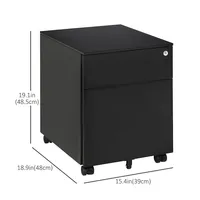2 Drawers File Cabinet On Wheels Lockable For Home Office