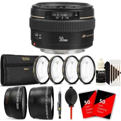 Ef 50mm F/1.4 Usm Lens + 58mm Macro Kit + Essential Kit