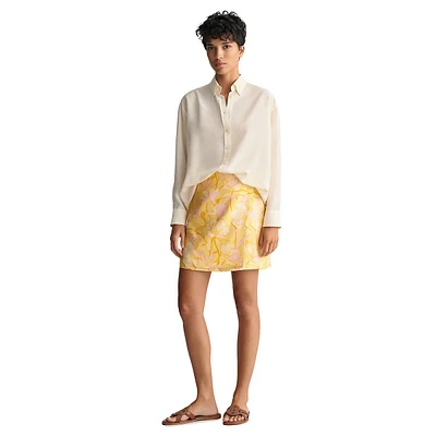 Magnolia Print Mini Wrap Skirt