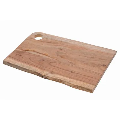 Acacia Wood Live Edge Serving Board With Round Handle