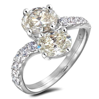 18k White Gold 2.42 Cttw Canadian Diamond You And Me Engagement Ring
