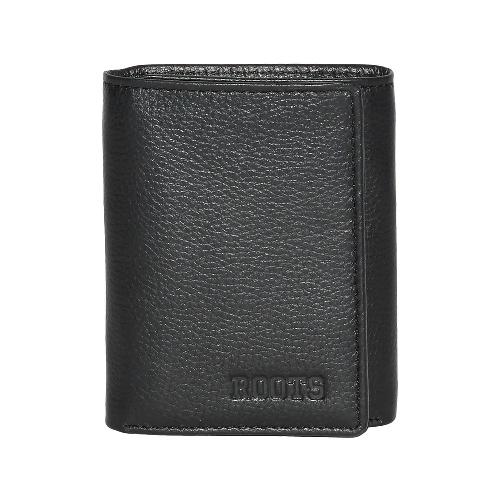 Leather Trifold 8 Card RFID Wallet - Black