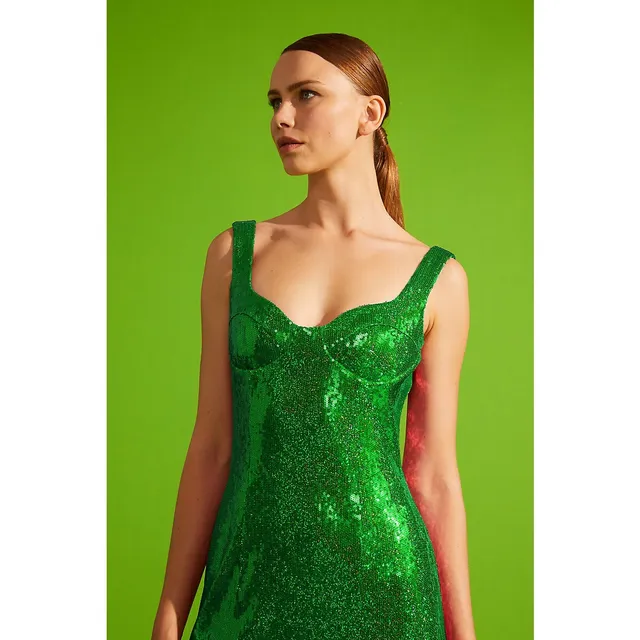 L'MOMO Sequined Sweetheart Cocktail Dress