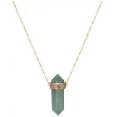 Prism Necklace Green Quartz - Handmade Product