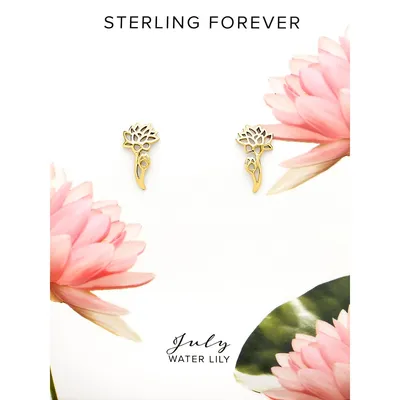 Sterling Silver Birth Flower Studs-july
