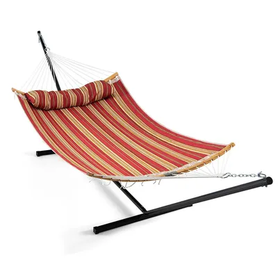 Hammock Chair With Stand Portable Bag Cushion Pillow Heavy Duty Frame Red