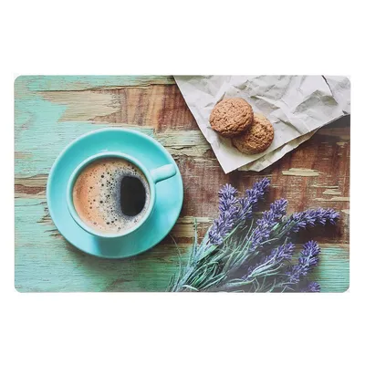 Plastic Placemat (rustic Coffee Date) - Set Of 12