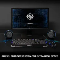 Sl2 Usb Gaming Speakers For Pc With Led Blue Light, 3.5mm Wired Connection And In-line Volume Control