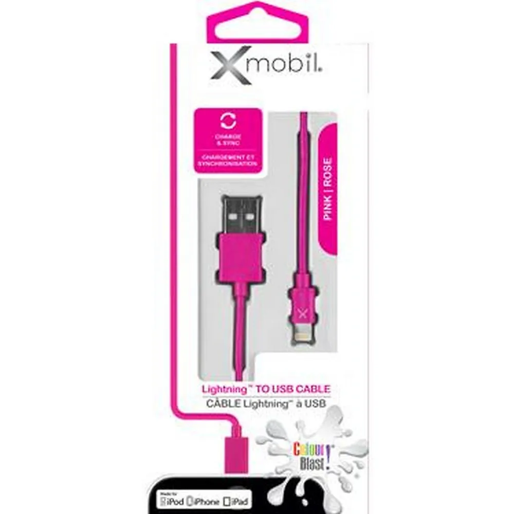 Xmobil Colour Blast Charge  Sync Lightning Cable 3ft Mfi (xc-lt634)  Kingsway Mall