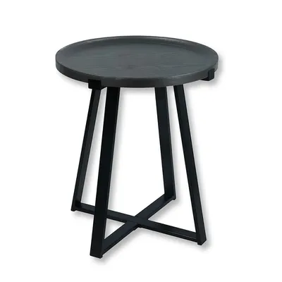 Round Mdf Side Table, 17.7" X 22"