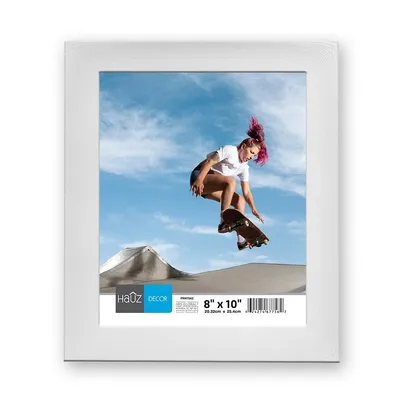 8x10 White Curved Picture Frame Wood Texture