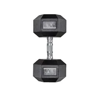 Fixed Dumbbell, 60lb Rubber Coated Dumbbell Free Weights With Solid Cast-iron Core Grip For Strength Training, Home, Gym