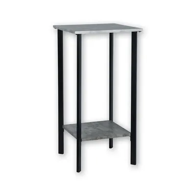 2 Tier Square Side Table, 16"x16"x32"