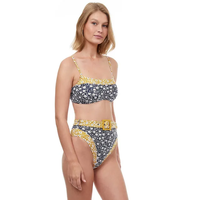 Luma by Gottex Shimmering Daisies Bralette Bikini Top