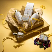 Home Spa Gift Basket, Almond Blossom Self Care Pampering Package In A Marble Tub