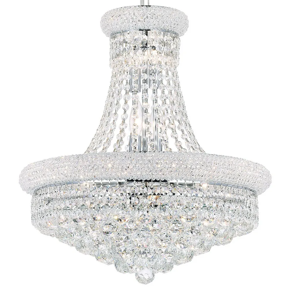 Empire 14 Light Down Chandelier With Chrome Finish
