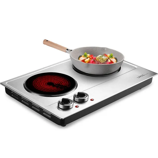 Costway 22'' Commercial Electric Griddle 110V 2000W Flat Top Countertop Grill 122°F-572°F