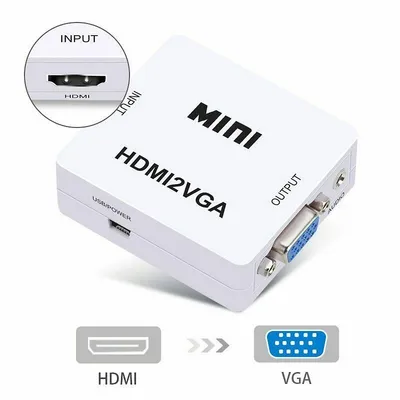 Hdmi To Vga Mini Full Hd Video 1080p Audio Converter Adapter For Pc Tv Monitor