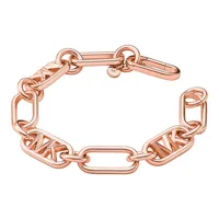 Women's Premium Metallic Muse Rose Gold-tone Brass Chain Bracelet