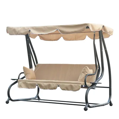 3-seat Outdoor Patio Swing Canopy Chair