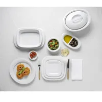 Salad/dessert Plates 24cm Square Duo White - Set Of 4