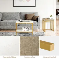 2pcs 2-tier Nesting Coffee Sofa Side End Tables Narrow For Living Room Bedroom