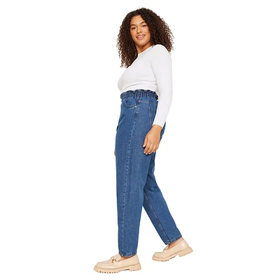 Woman Große Größen High Waist Straight Leg Plus Jeans