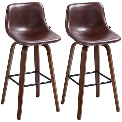 Counter Barstools Pu Leather Set Of 2