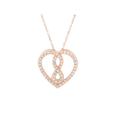 Small Infinitas Pendant With 1/4 Carat Tw Of Diamonds In 10kt Rose Gold