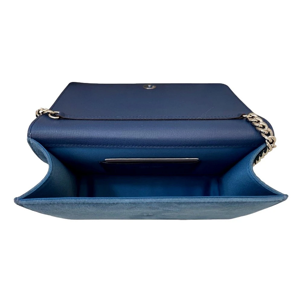 Kalina Parrot Blue Suede Chain Wallet