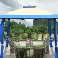 13'x13' Gazebo Canopy Shelter Awning Tent Patio Garden Outdoor Companion Blue