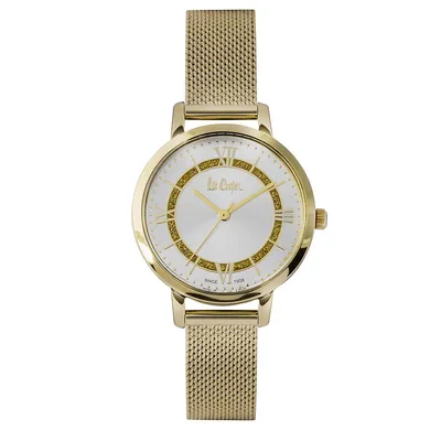 Ladies Lc06876.130 3 Hand Yellow Gold Watch With A Yellow Gold Mesh Band And A Silver Dial