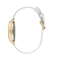 Ladies Lc07392.126 3 Hand Yellow Gold Watch With A White Leather Strap And A White Dial
