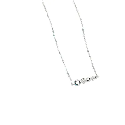 Silver Tone Clear Heritage Precision Cut Crystal Necklace