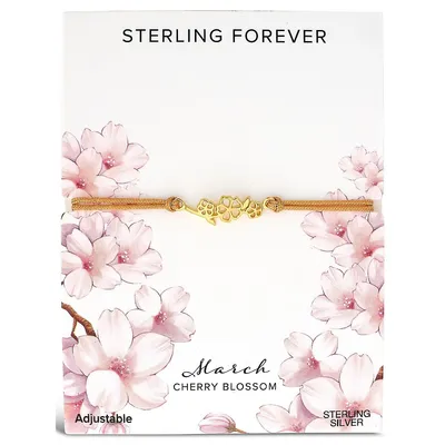 Sterling Silver Birth Flower Bolo Bracelet-march