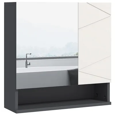 Medicine Cabinet With Shelf, Bathroom Mirror Cabinet, Grey