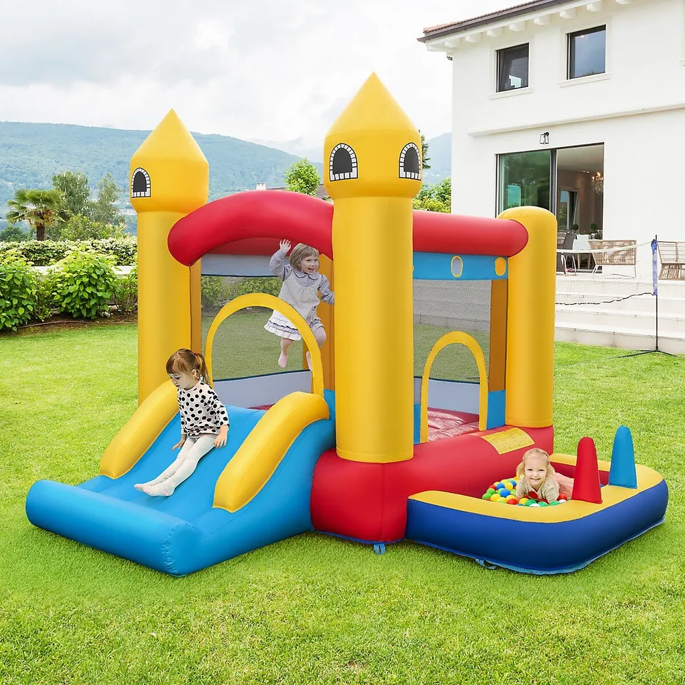 Kids Bouncy castle With Slide & Ball Pit Pool Ocean Balls & 480w Blower Included