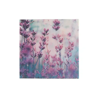 20 Pack Luncheon 3 Ply Napkin Lavender Field - Set Of 6