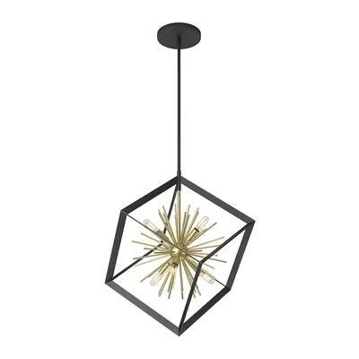 Nebula Modern Pendant Light Fixture, Black And Gold