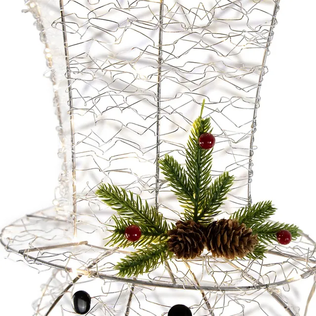 Northlight 48 Led Lighted Silver Mesh Snowman Outdoor Twinkling