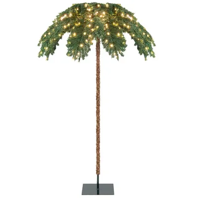 6 Ft Pre-lit Artificial Christmas Tropical Palm Tree W/ 813 Tips& 250 Led Lights