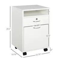 Mobile Filing Cabinet With Lockable Drawer