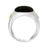 Silver/18k Gold Onyx Ring