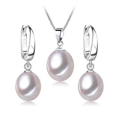 Freshwater Pearl Solitaire Pendant Set 0.925 White Sterling Silver