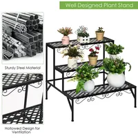 3 Tiers Metal Plant Stand Ladder Flower Pot Rack Decorative Planter Holder