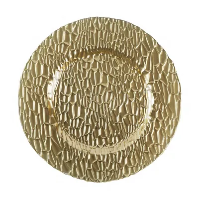 Set Of 4 Frankford Mirrored Gold Charger Plates