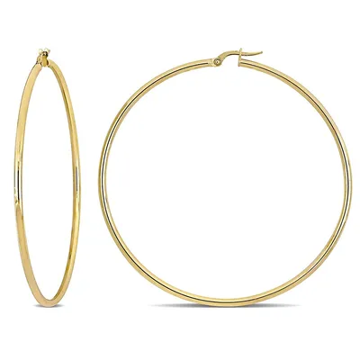 65mm Polished Hoop Earrings In 10k Yellow Gold